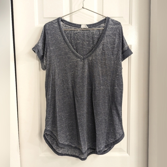 Cotton On Tops - Cotton On Oversized Hi Lo Rounded Hem V Neck Burnout Tee Shirt